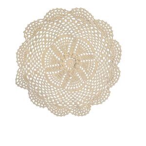 Doily, Vintage Ivory Cotton Crochet 10.75"